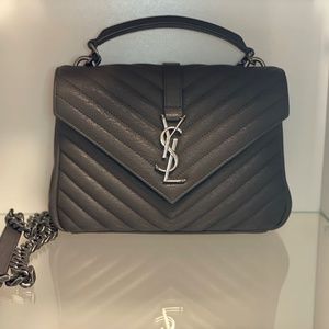 Saint Laurent College Medium Chain Bag in Matelasse Leather